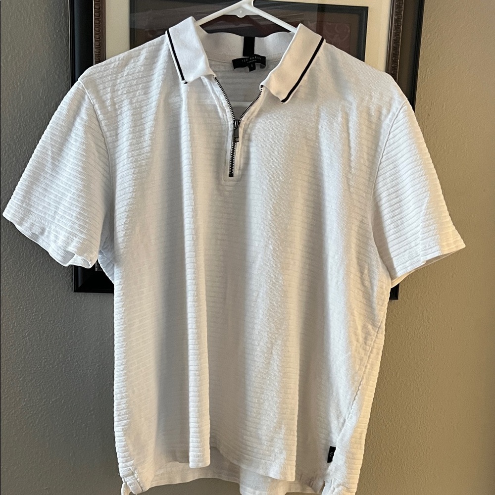 Ted Baker Cream Polo with Black Accents